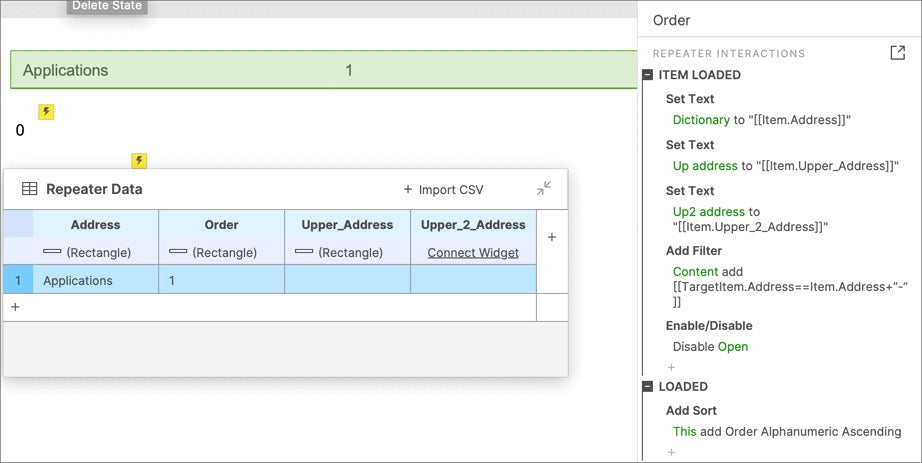 Item loaded of order repeater