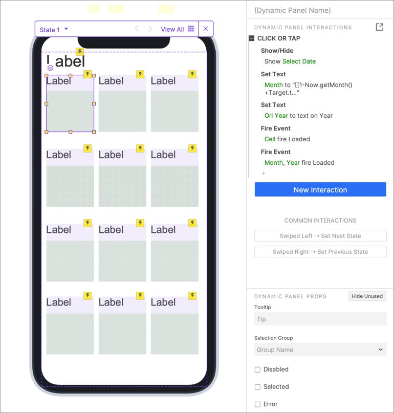 Click event of month