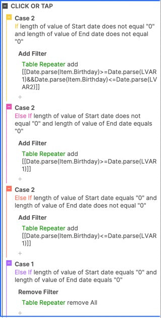 search button interaction