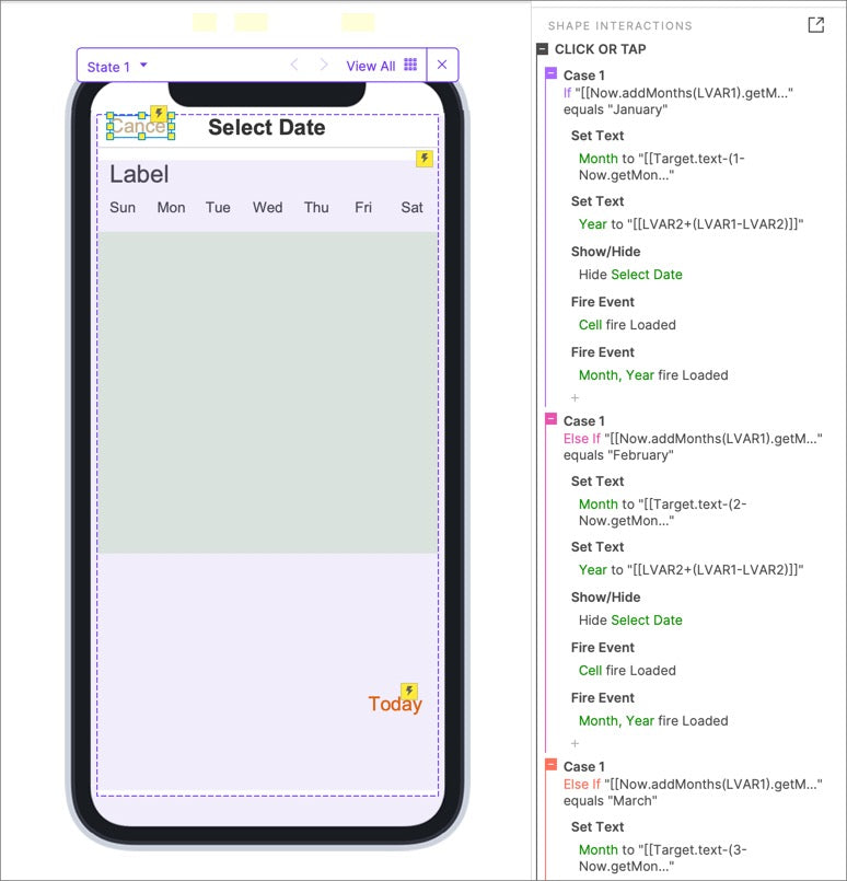 Cancel button interactions