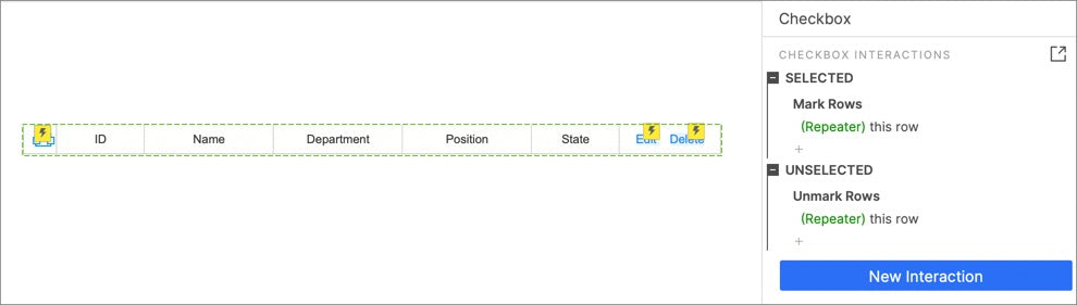 Checkbox Interactions Setup