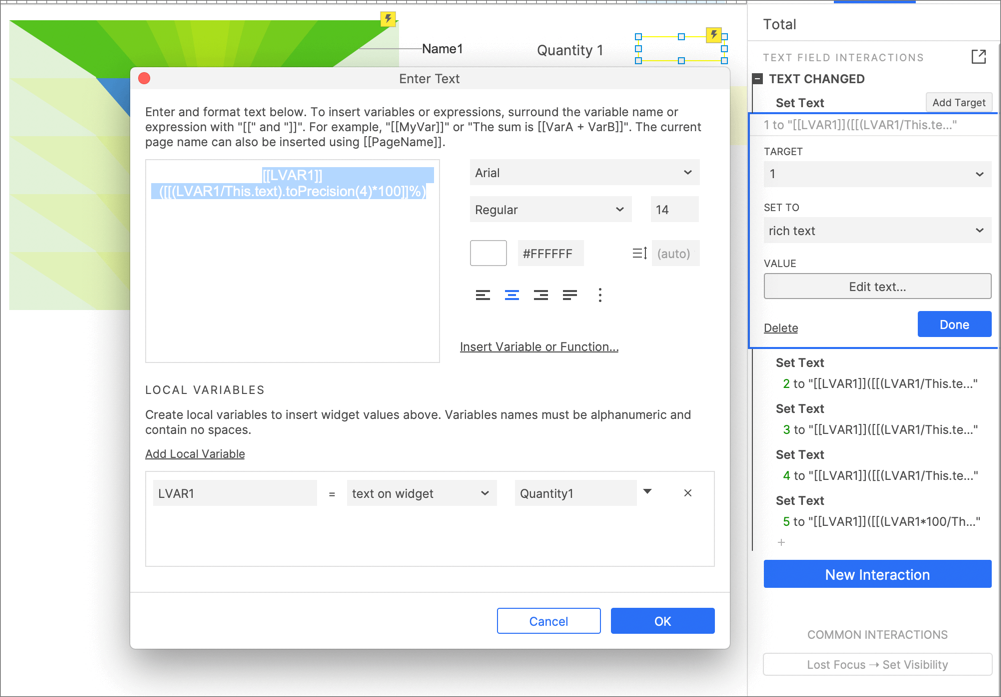 Part text settings