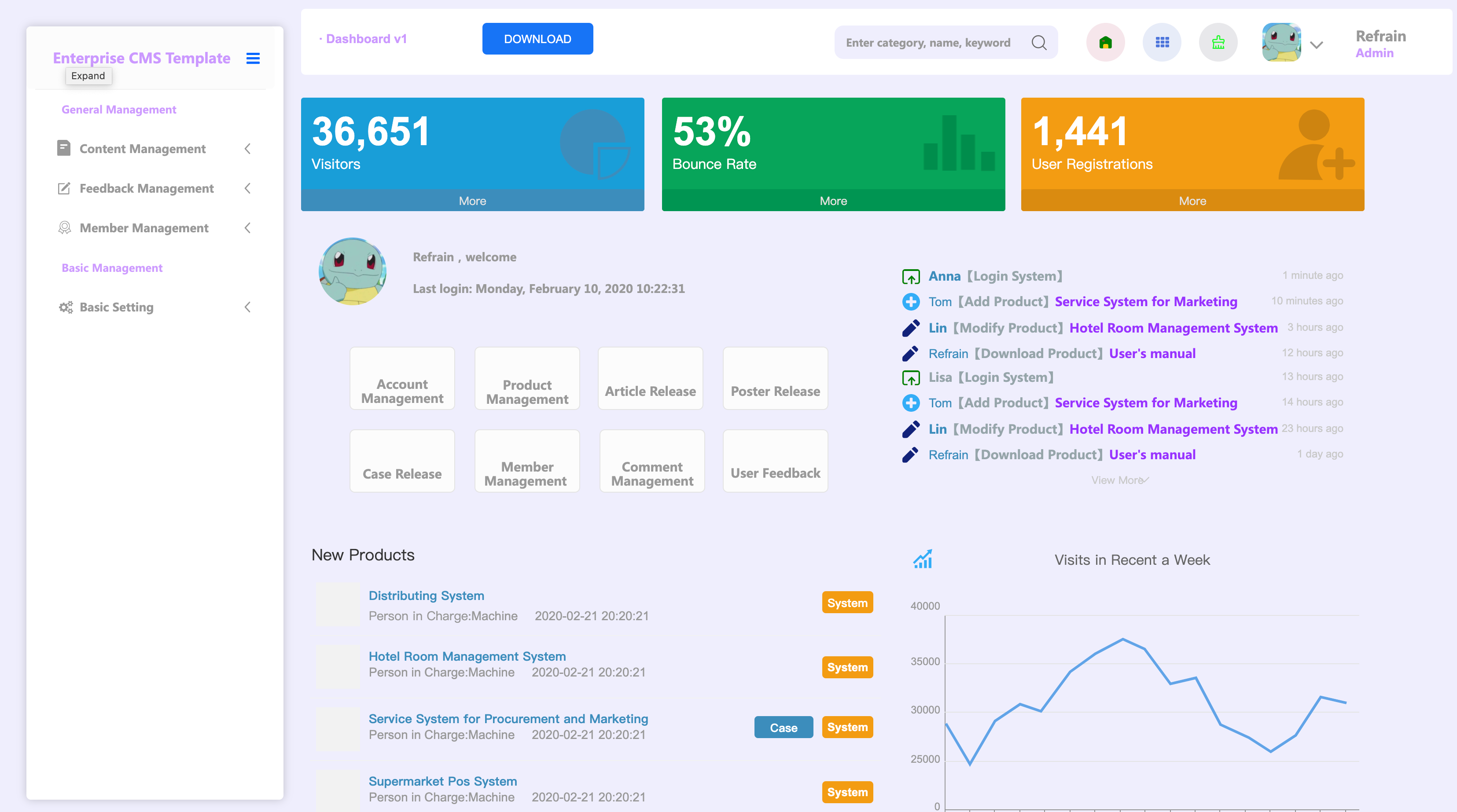 Home page