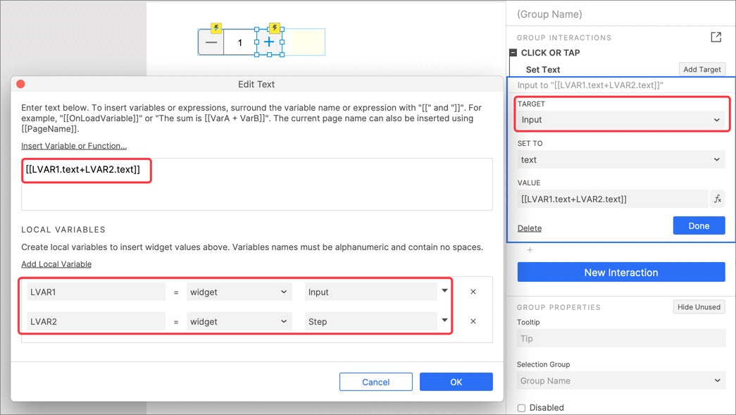Interaction setup