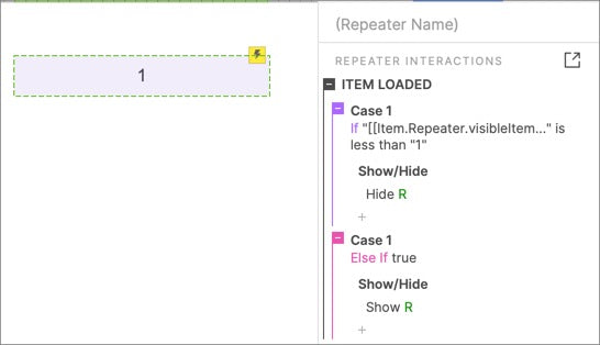 Right Repeater interaction