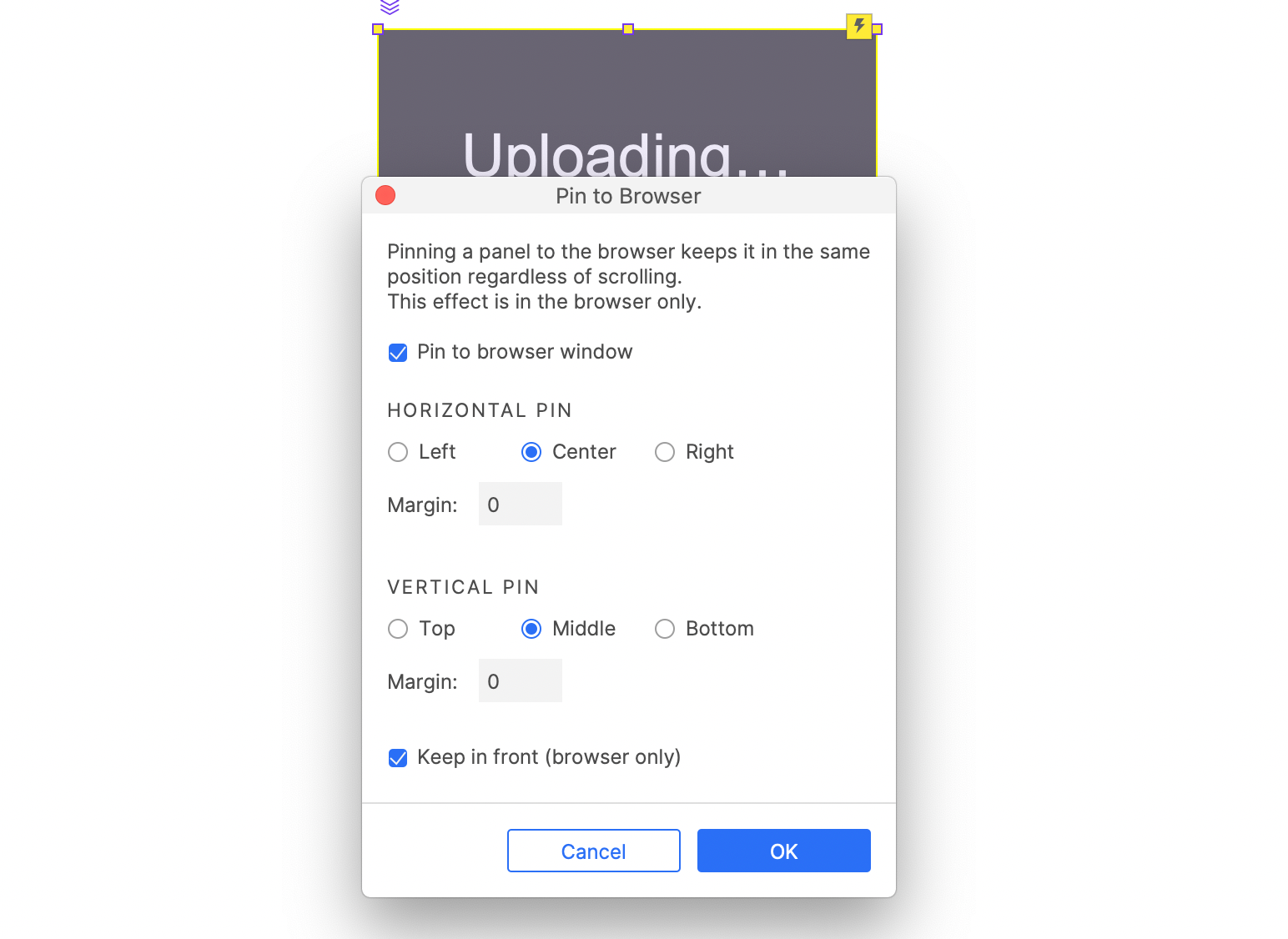 Pin to browser