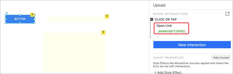 Upload button setting