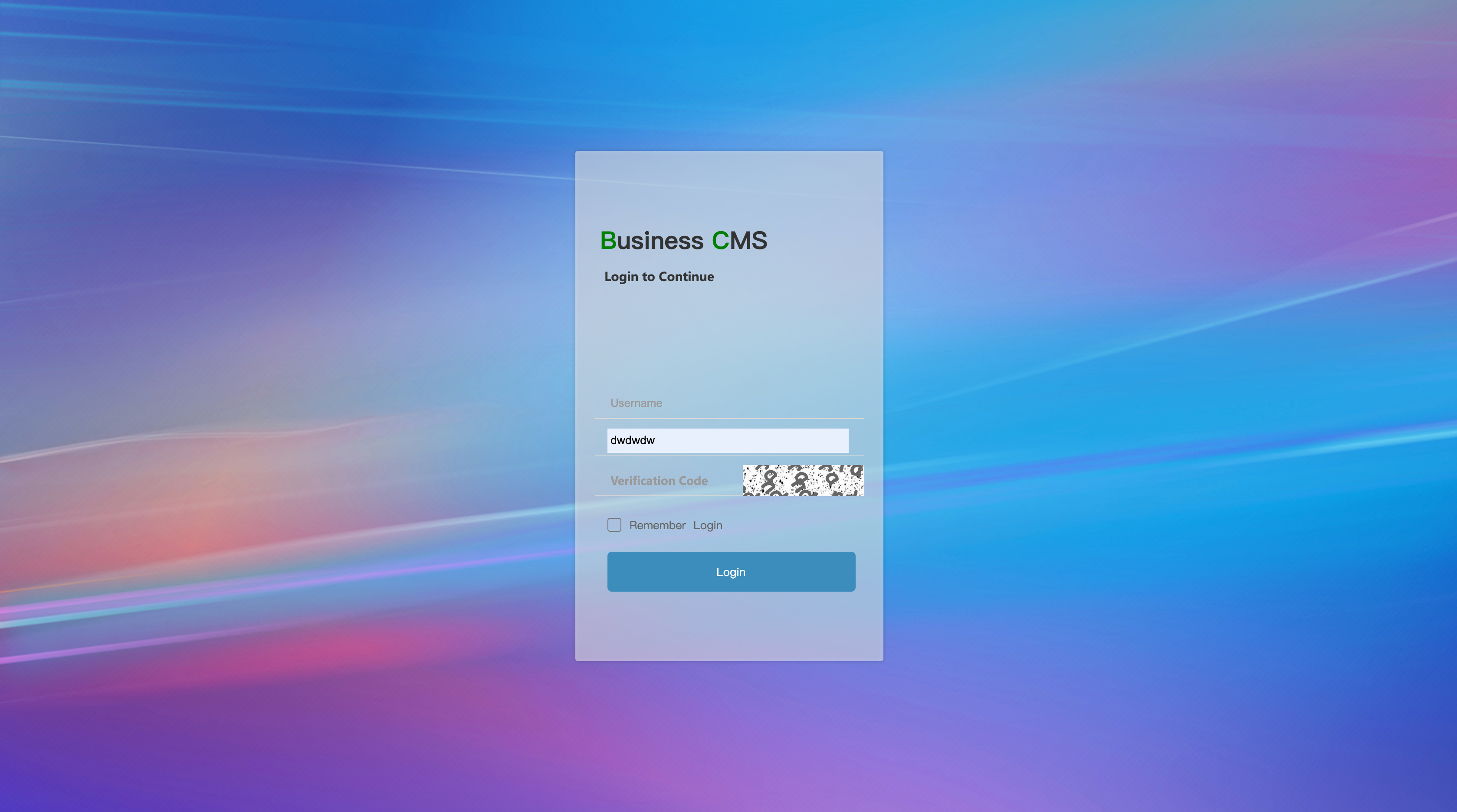 Login page
