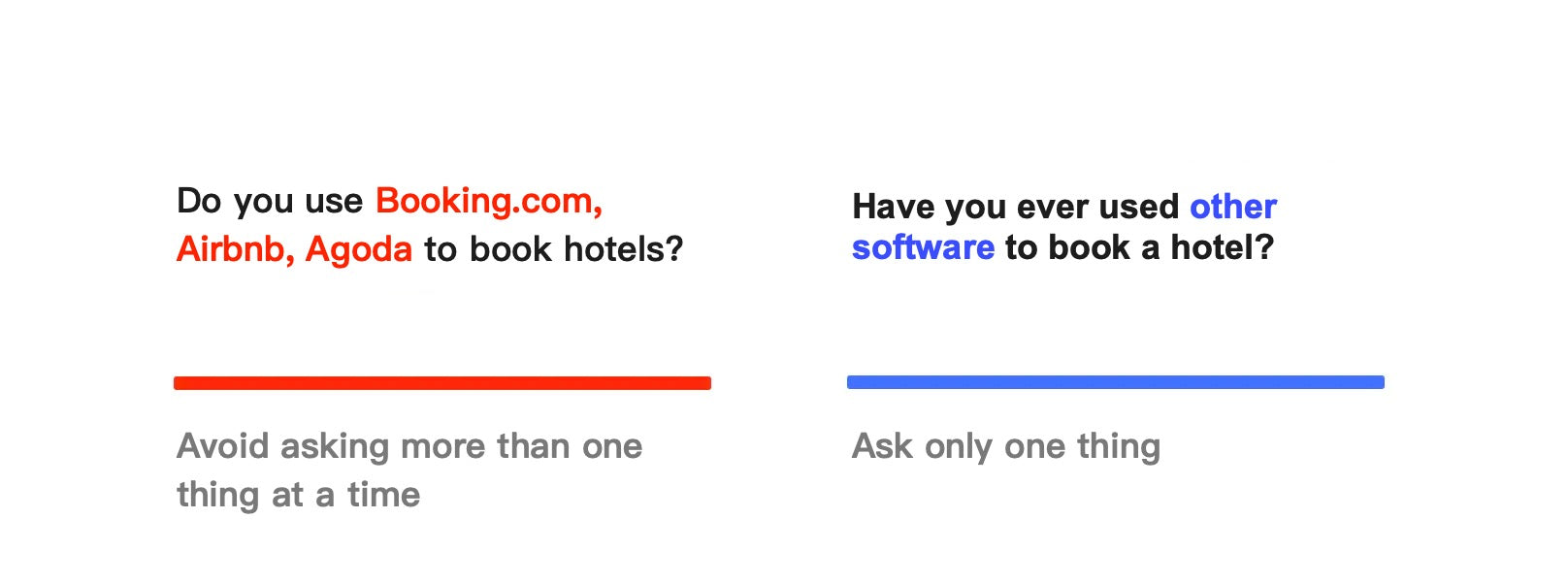 Avoid asking complex questions