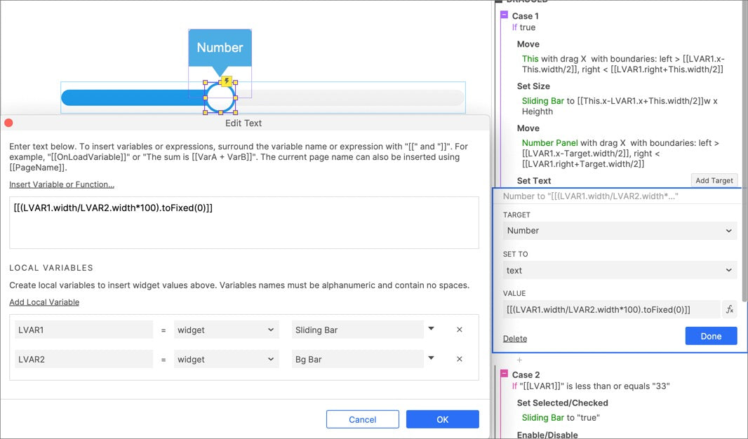 Number text settings