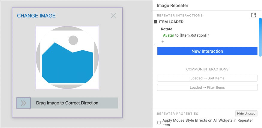Default image rotation angle setting