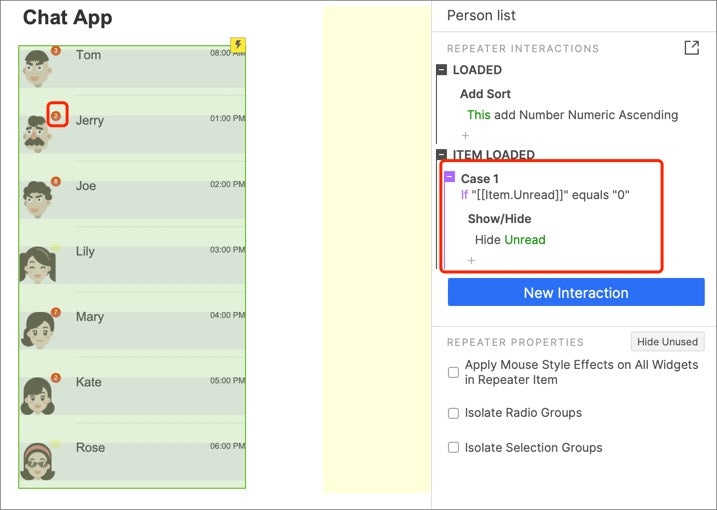 Unread message setting