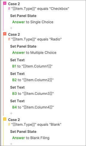 Set and display different types of questions