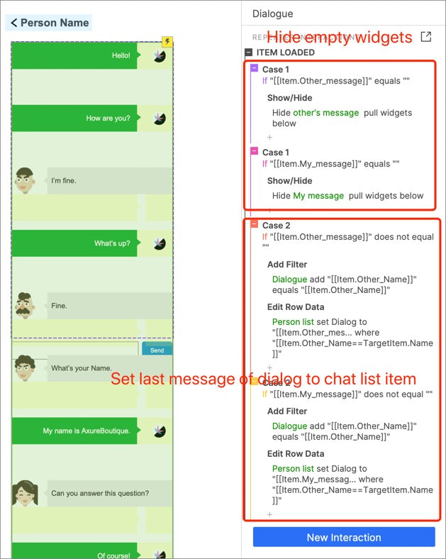 Chat records interaction