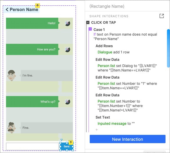 Send button interaction
