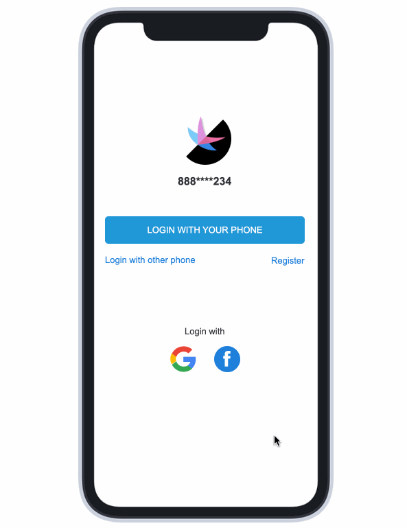 Login and register page