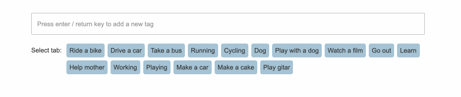 Tag inputer and selector