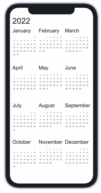 Mobile Calendar
