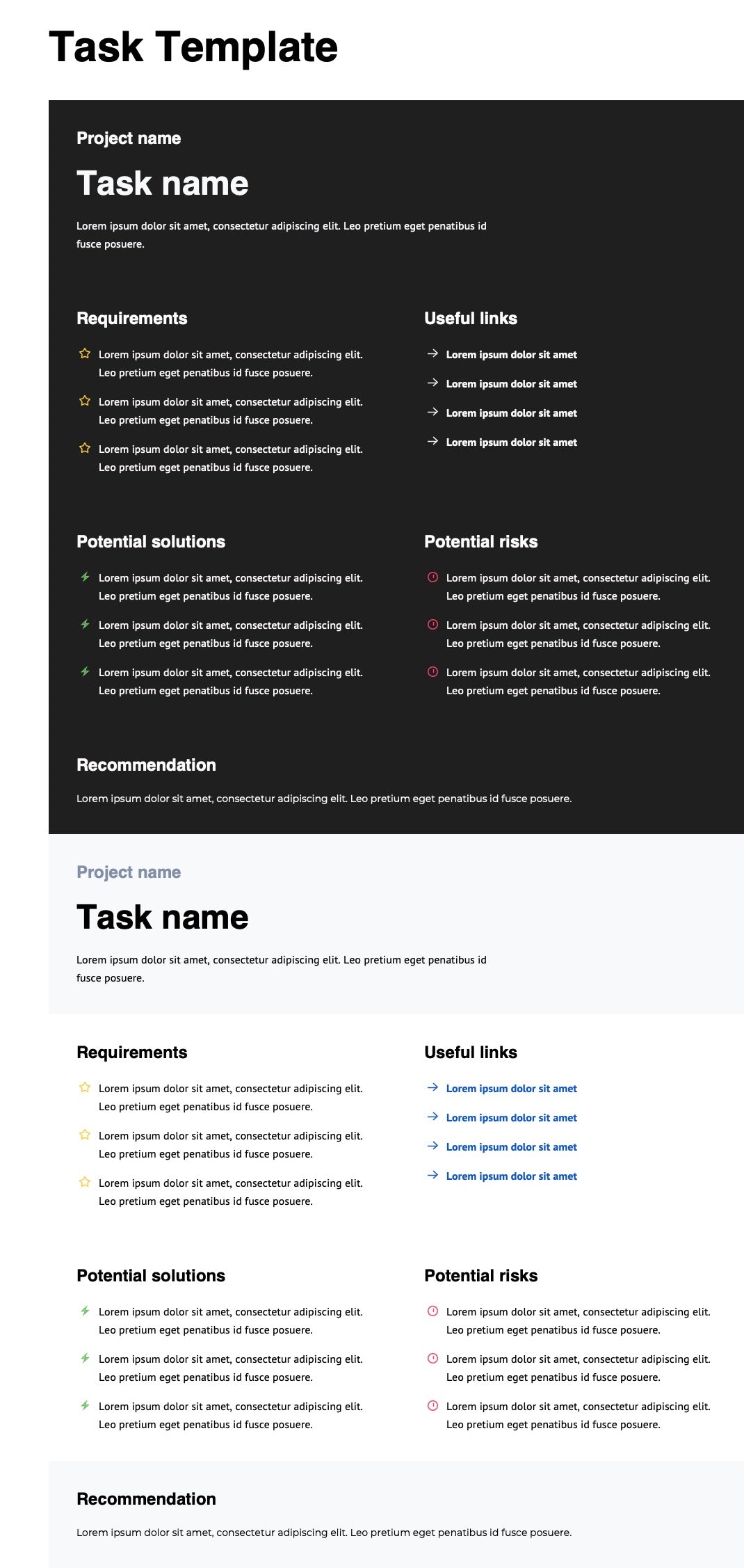 Task Template